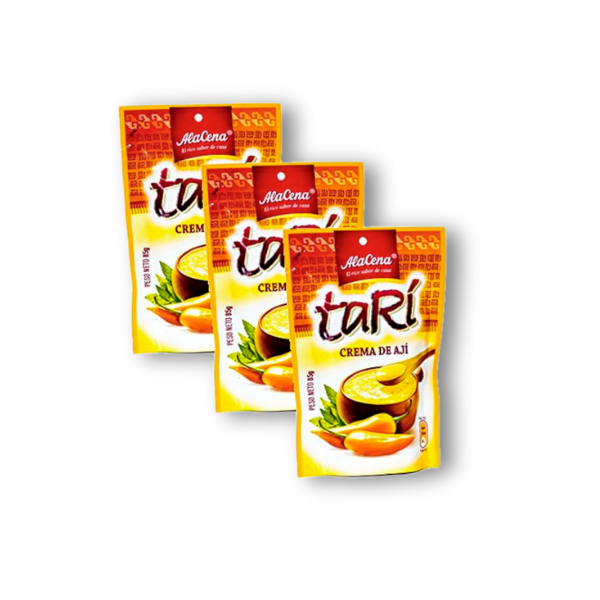 Crema de Ají Tarí 85 g de Alacena, salsa peruana cremosa y picante para papas, pollo y toda tu cocina tradicional. ¡Disfruta el sabor auténtico!