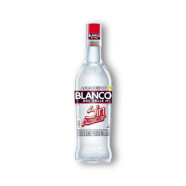 Aguardiente Blanco del Valle Sin Azúcar en botella de 700 ml. Bebida espirituosa colombiana suave y ligera, ideal para disfrutar solo o en cócteles.