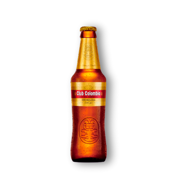 Cerveza Club Colombia Dorada en botella de 330 ml. Lager premium colombiana, suave y equilibrada.