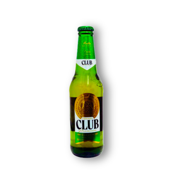 Cerveza Club Premium Clásica en botella de 330 ml. Lager ecuatoriana suave y refrescante,