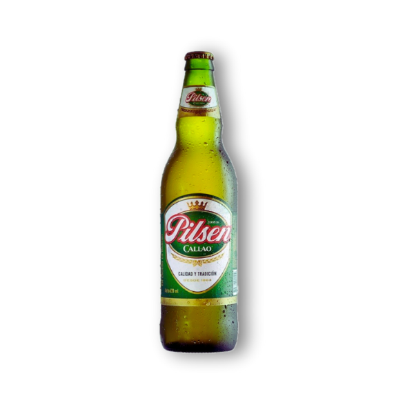 Cerveza Pilsen Callao en botella de 305 ml. Lager peruana suave y refrescante