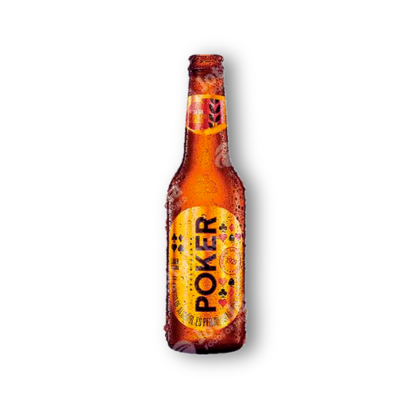 Cerveza Poker 330 ml de Colombia. Lager suave y refrescante. Ideal para compartir con amigos