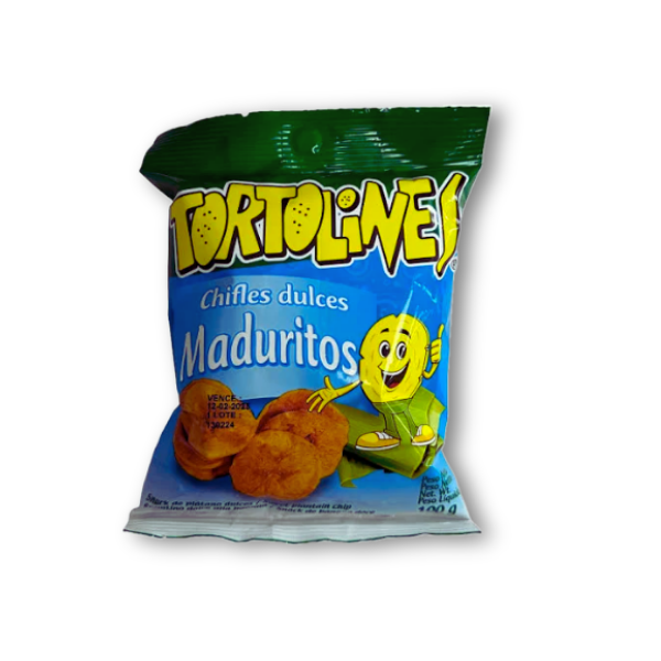 Chifle Madurito Tortolines 100 g, chips de plátano dulce crujientes y deliciosos, perfectos para cualquier momento y sin gluten. 