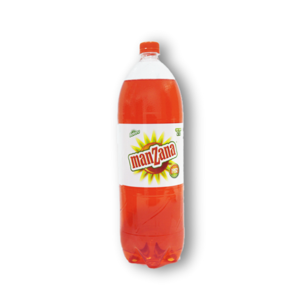 Cola Manzana Original en botella de 2 litros. Mezcla perfecta de cola y manzana para refrescar tus momentos especiales.