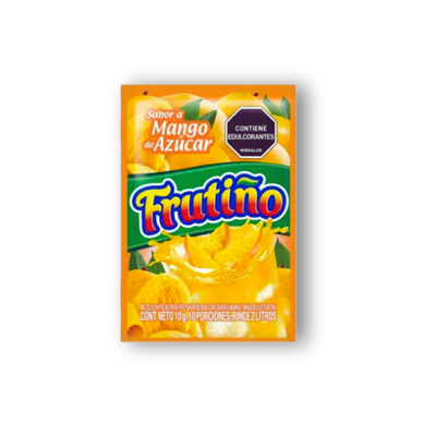 Refresco en polvo sabor mango, fácil de preparar, rinde hasta 2 litros por sobre, fuente de vitaminas A, C, B3, B5 y B9, sin conservantes.