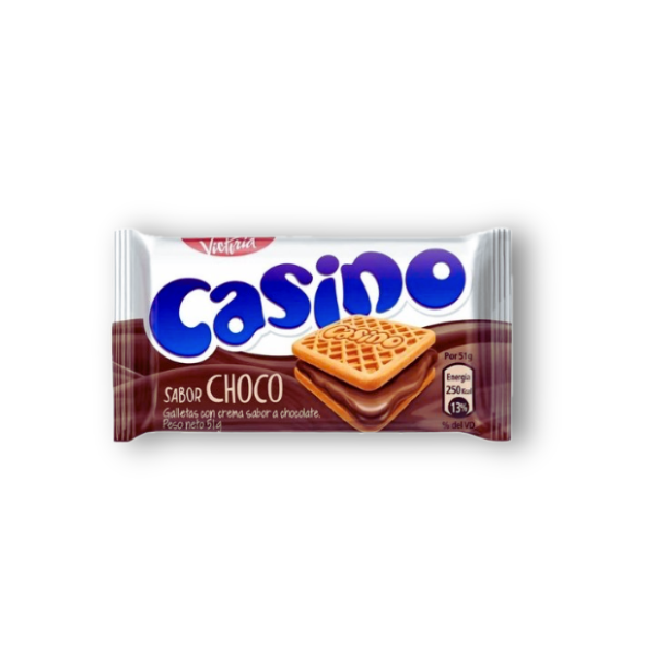 Galletas Casino Chocolate 258 g: crujientes, cremosas y llenas de sabor para disfrutar donde quieras. 🍫