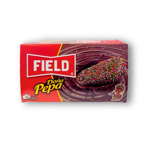 Disfruta el sabor emblemático peruano con las Galletas Doña Pepa Field 23 g, crujientes, con chocolate y grageas coloridas. Dulzura para cualquier momento. contiene 30 unidades