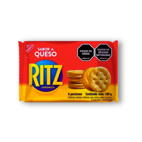 Disfruta el sabor y la cremosidad del queso con Ritz 180 g, el snack crujiente más divertido y versátil. 