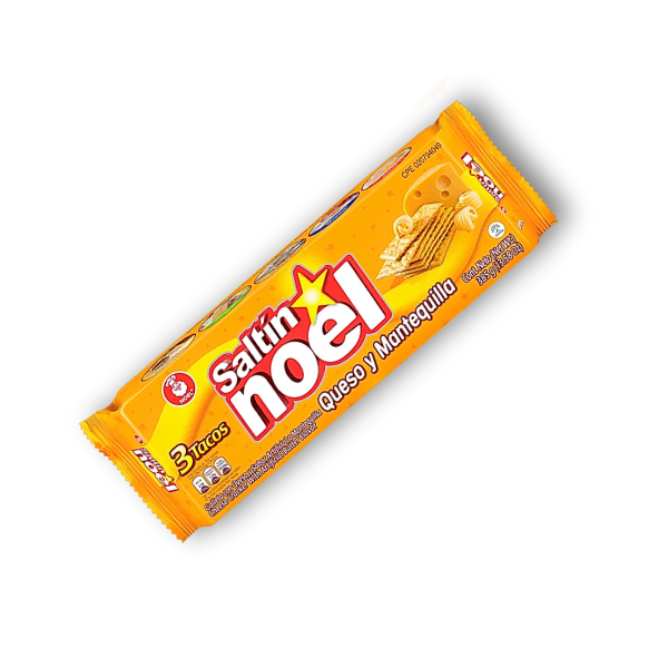 Galletas Saltín Noel Queso 385g, clásicas, crocantes y con suave sabor a queso y mantequilla. Perfectas para snacks y reuniones familiares