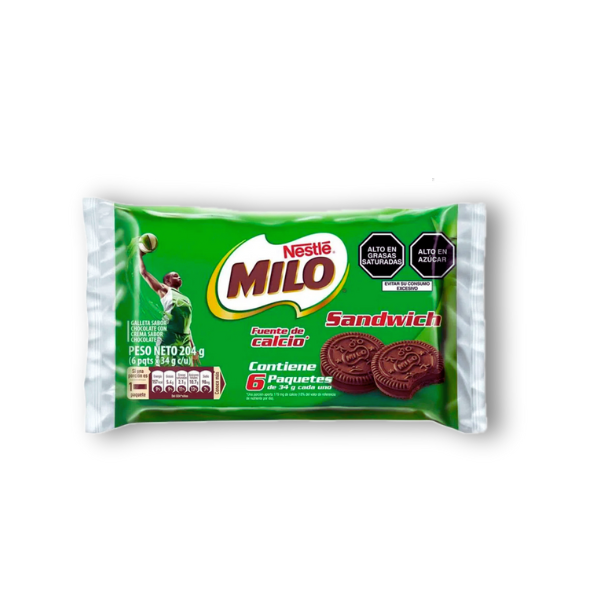 Sabor, energía y dulzura en cada bocado: Galleta Sandwich Milo 408g, el snack colombiano ideal para cualquier momento. 