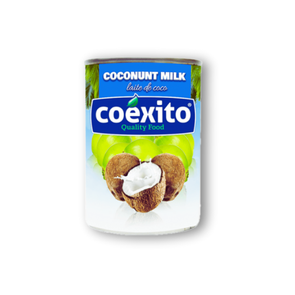 Leche de coco cremosa con extracto natural de coco, ideal para cocinar platos asiáticos, caribeños y postres tropicales.