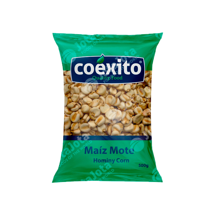 Maíz Mote Coéxito 500 g – grano precocido para sopas, guisos y recetas tradicionales colombianas.
