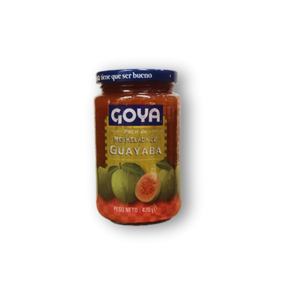 Mermelada tropical elaborada con 45% de pulpa de guayaba, de sabor dulce y textura suave, perfecta para untar, postres y acompañar quesos.