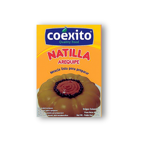 Natilla Arequipe Coéxito 400 g, el sabor colombiano tradicional en un postre listo para preparar y compartir. Solo agrega leche y canela.