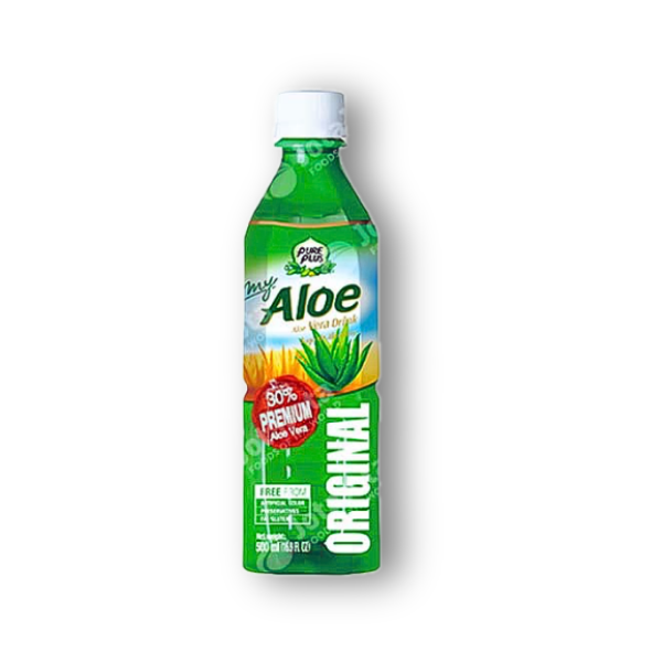 Pure Plus Aloe Vera Drink 500 ml. Bebida natural con pulpa de aloe vera, refrescante y sin conservantes.