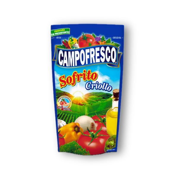 Sofrito Criollo Campo Fresco 200 g – mezcla de verduras y especias hondureñas para guisos, arroces y salsas con sabor auténtico.