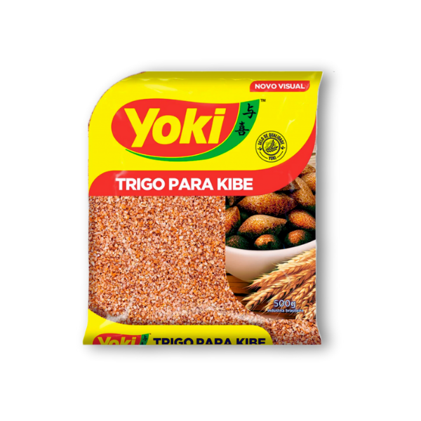 Harina de trigo bulgur Yoki 500 g. Ideal para preparar kibe árabe brasileño, ensaladas y sopas. Sin gluten.