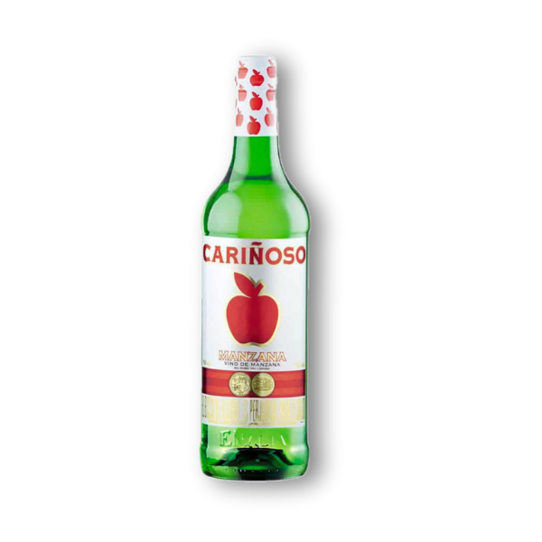 Vino Cariñoso 750 ml, un vino burbujeante de manzana con sabor intenso y refrescante, ideal para tus brindis y celebraciones. 🍏